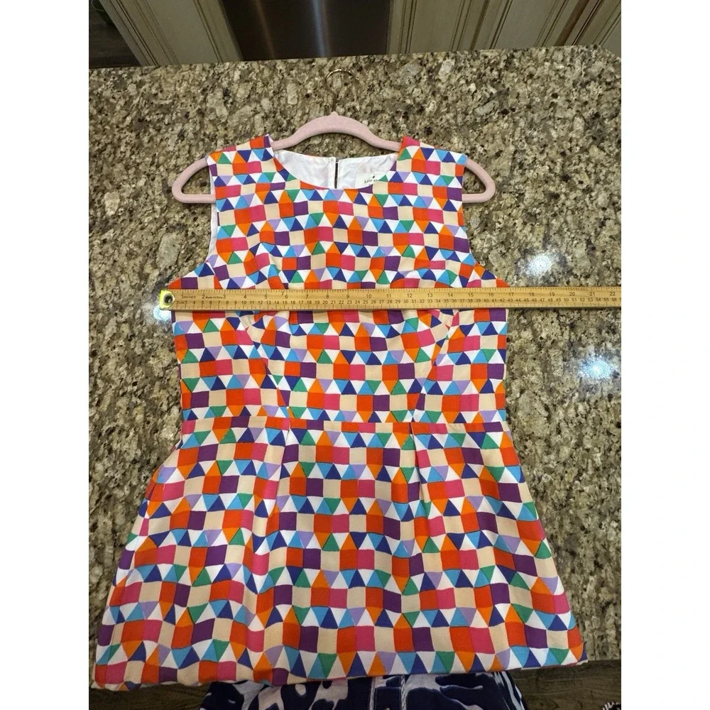 Kate Spade New York Abbey Colorful Geometric Print Dress Silk Blend size 8